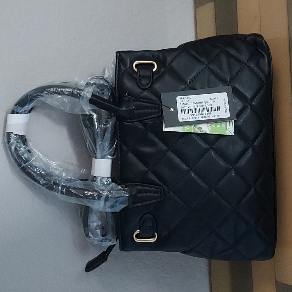 Badgley Mischka Black Quilted Tote - Picture 3 of 5
